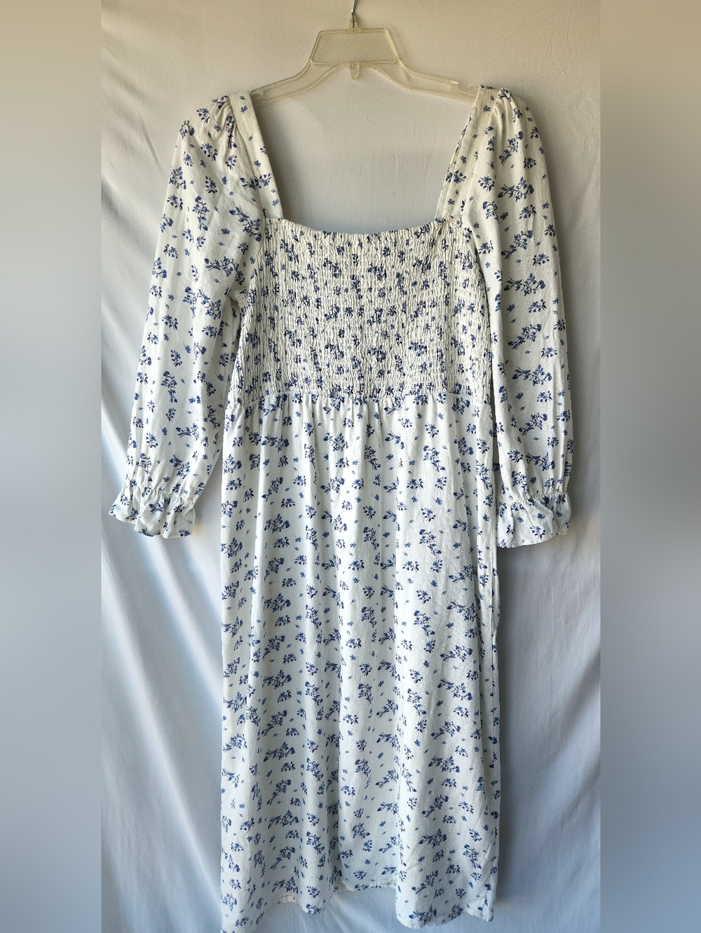 House Of Harlow Linen Bleng Long Sleeve Ditzy floral dress Size XL